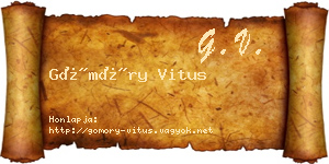Gömöry Vitus névjegykártya